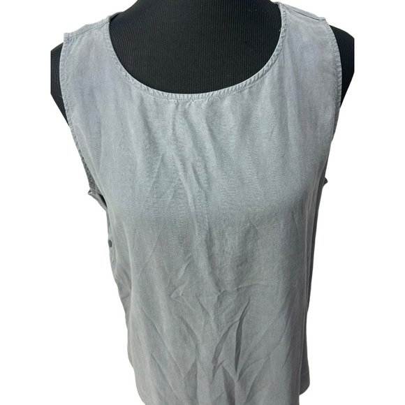 Side Stitch Gray Hi Low Size Medium Sleeveless Tank Top - Picture 1 of 6